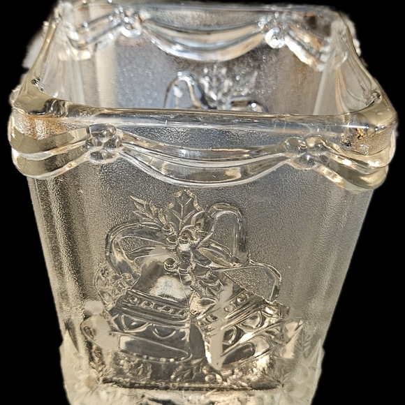 Two Christmas candle holders, one with red poinsettia design and the other Bells - Picture 4 of 15